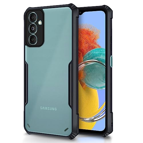 Image of Pikkme Samsung Galaxy M14 5G Back Cover | Crystal Clear Transparent Back | Ultra Hyrbid | Full Camera Protection | Raised Edge | Bumper Back Case (Thermoplastic Polyurethane, Black)