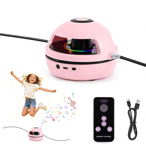 Elektronisches Springseil Springseilmaschine mit Fernbedienung Kinder Smartes Springseil Mit Bluetooth & LED-Display Trainingsgerät für Kinder und Erwachsene 10 Stufen Geschw (Rosa)