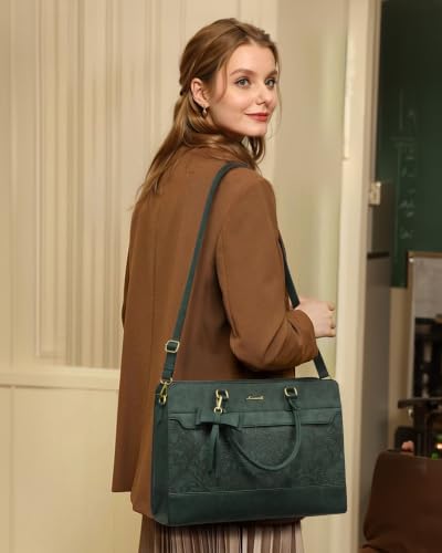 Image of LOVEVOOK Laptop Tote Bag for Women,Leather Work Bag, Waterproof Business Teacher Bag,Large Computer Handbag Purse Briefcase,Office Gifts for Women