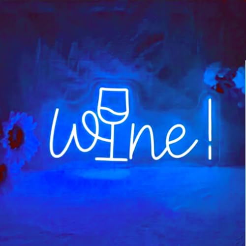 Image of Acrylic Wine Neon Sign for Wall or Window Background Decor,LED Dimmable Bar Neon Decorative Cocktails Light Handmade Art Lamp for Home Pub Wedding Party Bar Studio,5V USB Powered