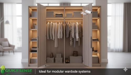 Image of Quick Sense QS-WR22 Wardrobe Sensor Switch Double Door | Automatic IR Door Sensor for Almirah, Closet & Cabinet Lights | 220-240V AC, 500W | Both Doors Shut to Switch Off