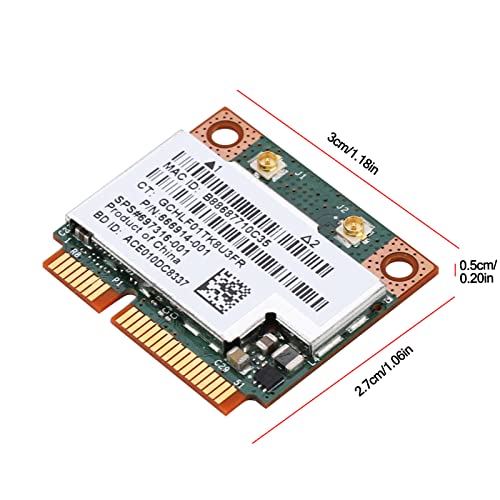 Mini PC-E Network Card, Bluetooth 4.0 300Mbps 2.4 y 5 GHz Doble Banda PCI-E LAN Card, Compatible con BCM943228HMB, Compatible con 2000/XP/VISTA/7 miniatura 6