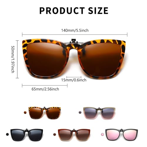 Long Keeper Polarized Clip on Sunglasses Over Prescription Women Men with UV Protection Clip on Cat Eyeglasses2