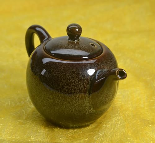 Image of Porcelain Teapot, 9oz Tea Pot Small Teapot Chinese Tradition Kiln-changed Glazed Ceramic Tea kettle (coffee)