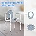 Careboda Bedside Commode Chair with Bucket for Seniors, Portable Extra Wide Commode Seat for Toilet, Folding Steel Chair with 5 Adjustable Heights, 350 Pound Support Capacity, 7.5 Qt. Bucket