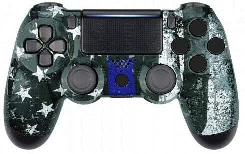 PS4 Custom UN-MODDED Controller Exclusive Unique Designs - Multiple Designs Available CUH-ZCT2U (Blue Stripe Flag)