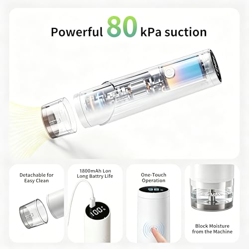 Ozvulop Smart Vacuum Sealer for Food with LED Display (Vacuum Sealer Machine + 20 Reusable Bags), 80kPa Strong Suction Handheld Vacuum Sealer Machine Portable Seal Meal Saver for Meal Prep(White) - image 2