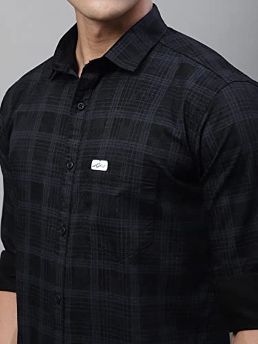 Image of Majestic Man Cotton Checkered Slim Fit Casual Shirt For Men