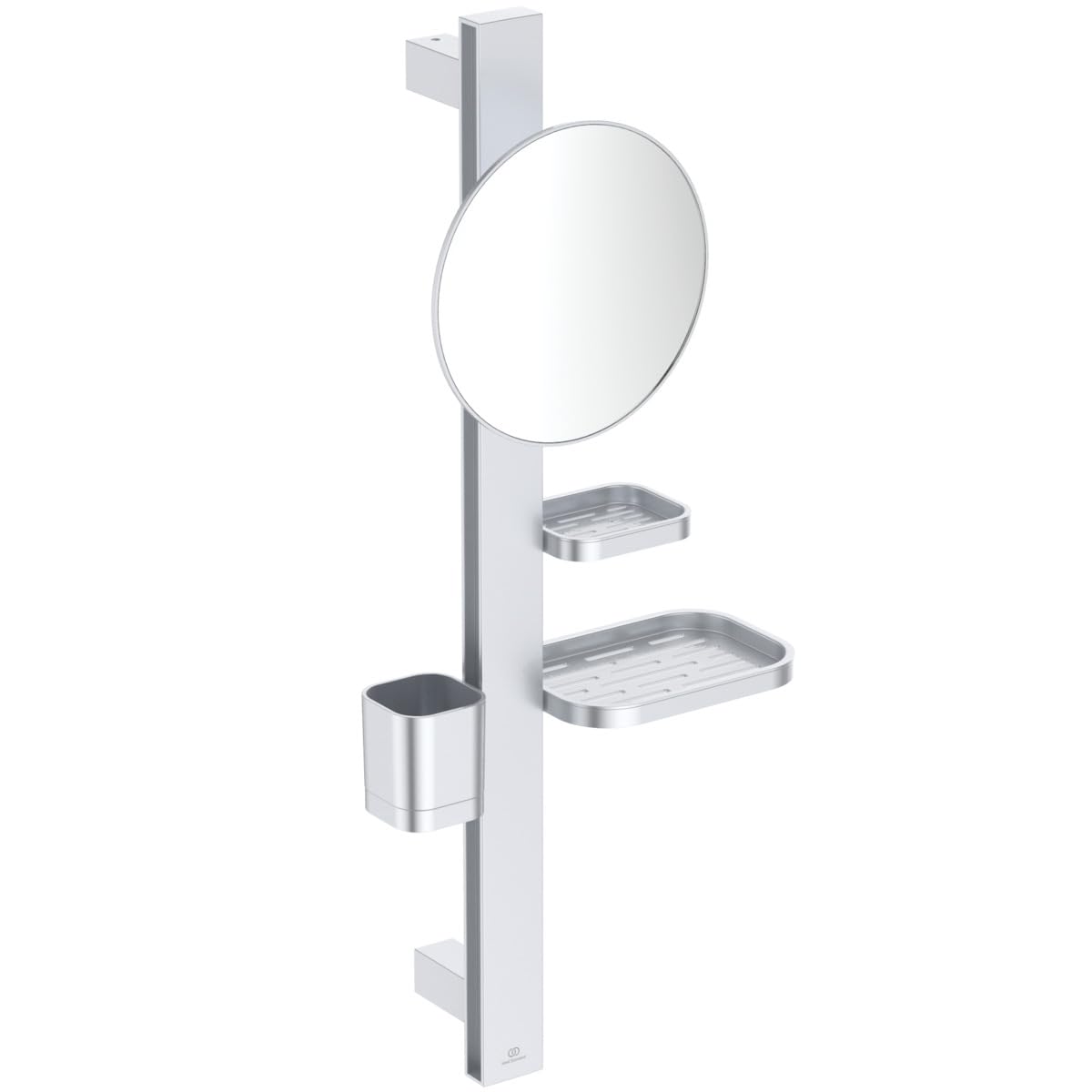 Ideal Standard Alu+ Matt Silver Effect Round Wall-Mounted Bathroom Mirror (H)71.7Cm (W)31.05Cm