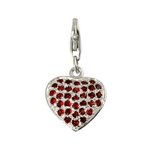 Preisvergleich Produktbild Carlo Biagi Damen-Anhänger Herz Rot 925 Silber CSCZS02R