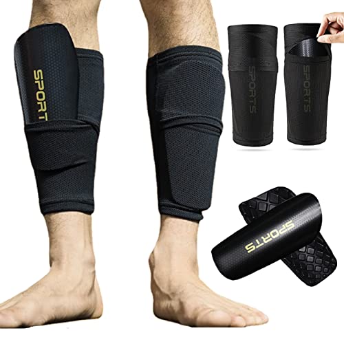 Soccer Football Socks Knee Shin Pads Set 1 Pair, World Cup Games Sports Calf Protector Shin Pads Long Soccer Socks Anti-Slip Breathable And Impact Resistant For 5-14 Old Kids/Teenagers (Size M) #TOP5