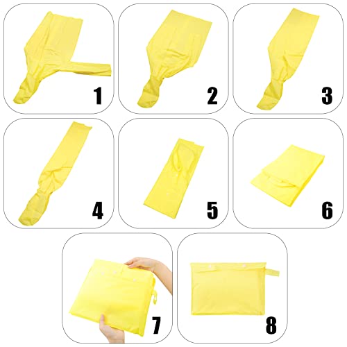Regenponcho Herren Wasserdicht Regenmantel Damen Regencape Gelbe Regenjacke Outdoor Regenschutz Regenanzug Waterproof Regenhaube Regendichte Kleidung Regenbekleidung Raincoat mit Aufbewahrungstasche