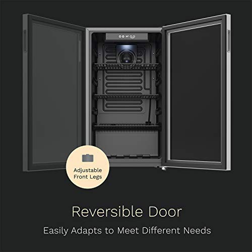 Homelabs Beverage Refrigerator And Cooler - 120 Can Mini Fridge With Glass Door For Soda Beer Or Wine - Small Drink Dispenser Machine For Office Or Bar With Adjustable Removable Shelves #TOP5