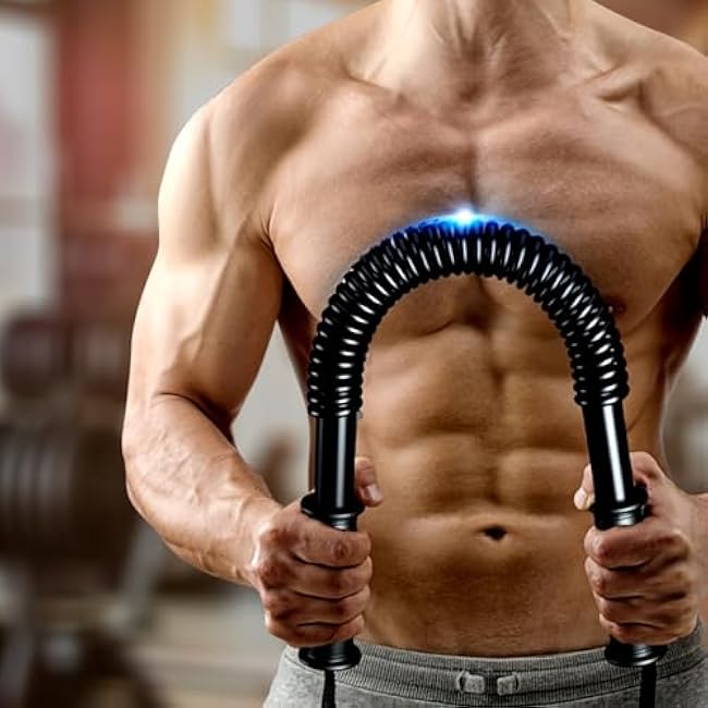 Power Twister Bar, Upper Body Strength Training Bar, Heavy Duty Arm Builder for Chest Shoulder Forearm Bicep and Arm Strengthening Workout Equipment