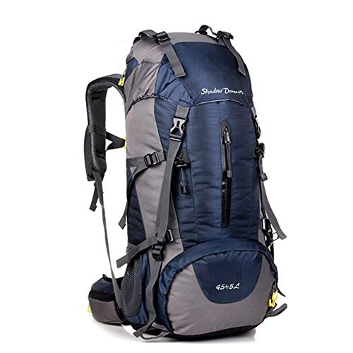 SHADOW DOMAIN Wanderrucksack Trekkingrucksack Nylon reiserucksack Camping Rucksack (02 Blau, 45L+5L)