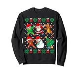 Dabbing Santa Elf Friends Ugly Xmas Sweater Boys Girls Kids Sweatshirt