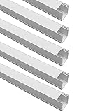 LightingWill Spot Free U Shape LED Aluminum Channel 10-Pack 3.3ft/1M 24x24mm Anodized Silver Track...