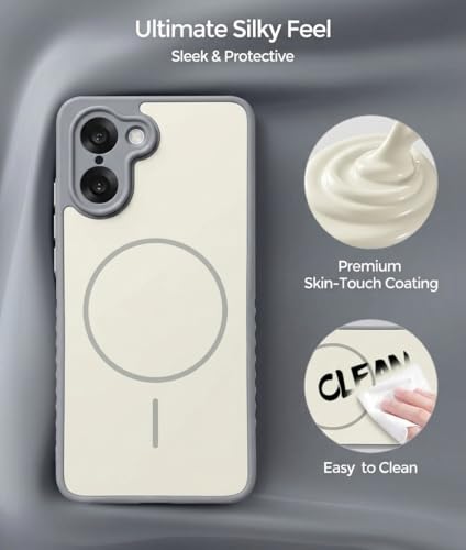 Image of VONZEE Matte Magnetic Case Compatible for OnePlus Nord CE 5 5G Wireless Charging Shockproof Anti-Scratch TPU PC Slim Fit Full Protection Phone Cover for OnePlus Nord CE 5 5G-Grey
