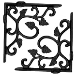 Adonai Hardware Meshezaheel - Estante decorativo de hierro envejecido (recubierto de polvo negro),se suministra como dos piezas por paquete