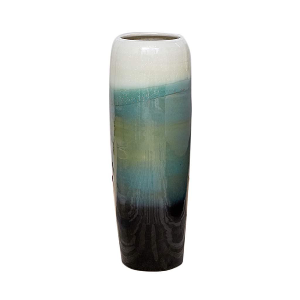 SnamicE European Gradient Ceramic Floor-Standing Large Vase Light Luxury Living Room Decoration Flower Arrangement Decoration Villa Entrance Flower Arrangement, Height 58Cm,