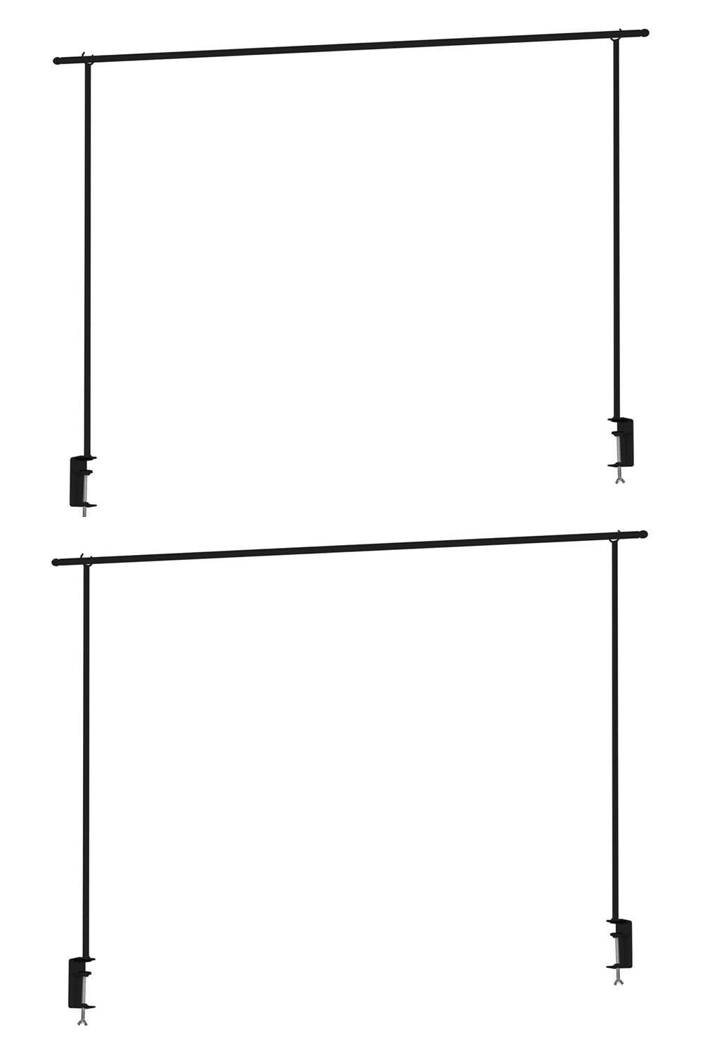 2 Deko-Tischgestelle zum Klemmen - Breite 176 cm - Ausziehbar auf bis zu 250 cm - Metall - Schwarz - Tischstange Dekostange Tischdekorationshalter