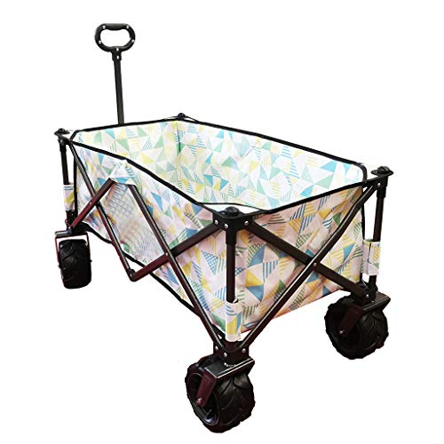 Ziziqw Portable Pull Wagon,Heavy Duty Trolley,Trolley Garden Barrows, 60Kg Max Load Suitable for Outdoor Camping And Leisure