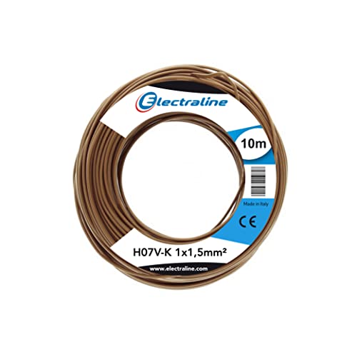 Electraline 15081, N07V-K Cable, Sección 1x1.5 mm, 10m, Marron