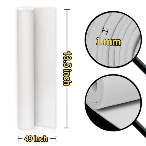 Image of 2-Pack White Eva Foam Cosplay Sheets roll, Premium eva Craft Foam 1mm Thick,13.9 inch x 39 inch, High Density 86kg /m3 for Cosplay Costume, Crafts, DIY Projects by MEARCOOH