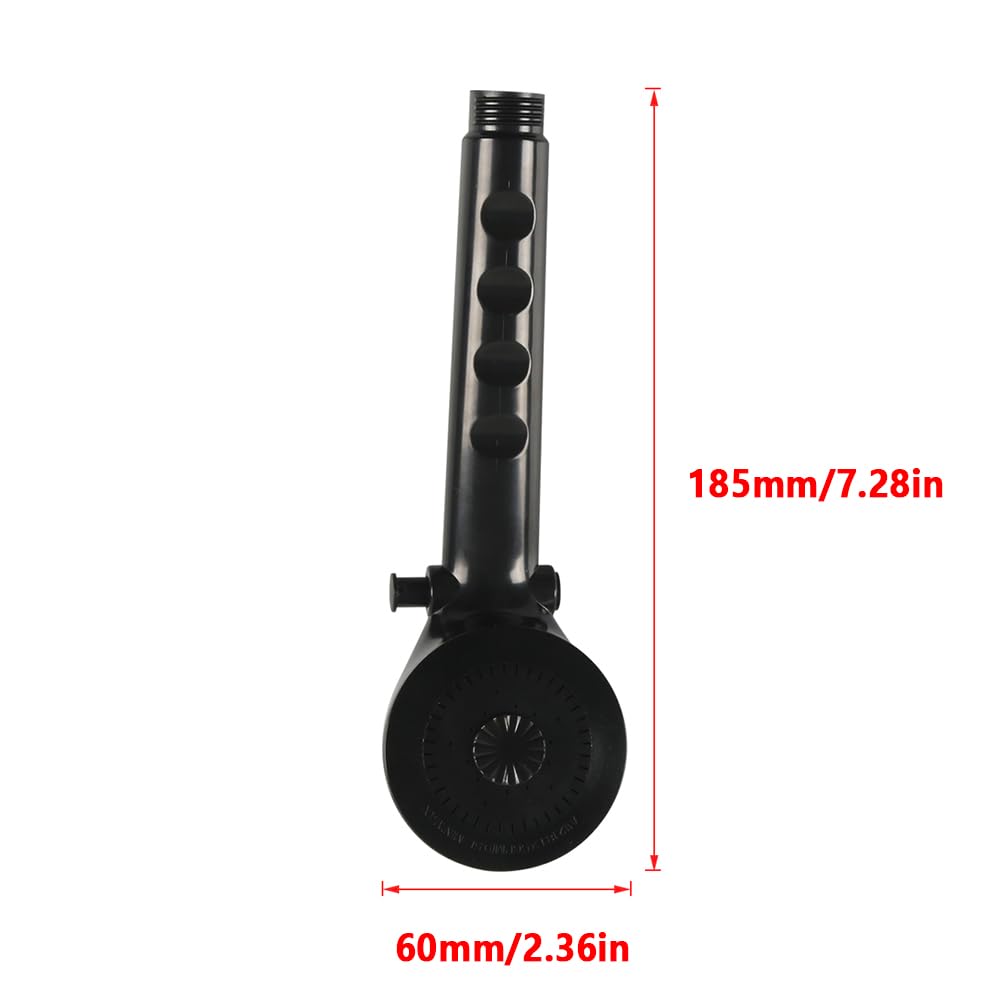 MACHSWON Kit doccia per camper, nero, 3 impostazioni, soffione rettangolare moderno con finitura ABS, include soffione + supporto + tubo da 1,5 m, adatto per camper, furgoni, rimorchi, camper, barche