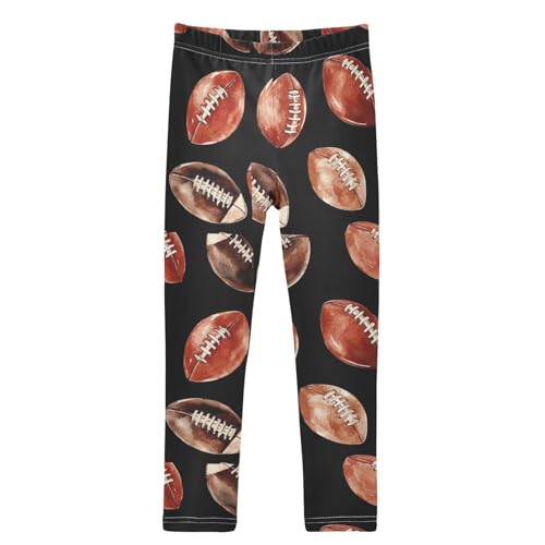Boccsty Watercolor American Football Girls Leggings Kids Yoga Pants Dance Active Tights 4T