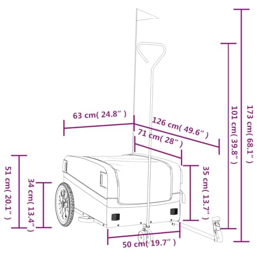 Vidaxl 94062 Vidaxl Durable Iron Bike Trailer thumb #8