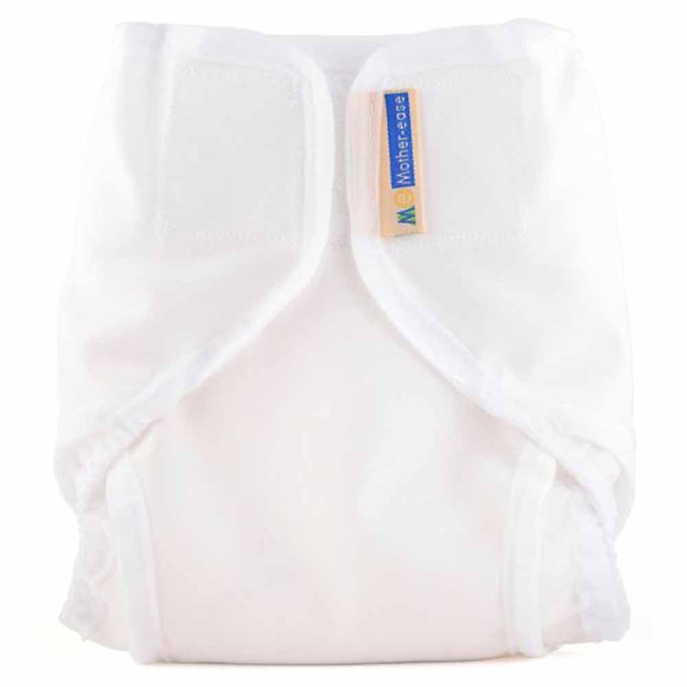 Mother-ease Rikki Reusable Nappy Wrap, Velcro Fastening, Waterproof Cover, Polyester Blend, Unisex (White, S) โ image 1