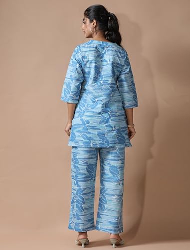 Image of Pinkmint Women's Pure Cotton Co Ord Set l Kurta Sets for Women |Kurta Sets| Printed Kurta with Pant l Stylish Pocket & 3 /4 Sleeve Women Co-ord Set (Avaiable in Plus size)