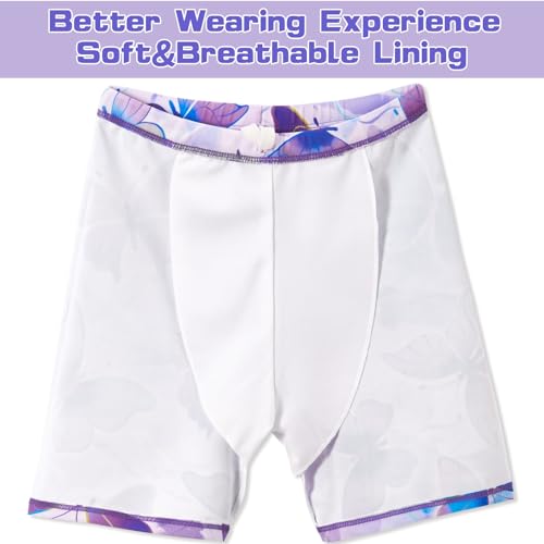 Image of WAWSAM 2 Pieces Girls Rash Guard Toddler Swimsuit Girl Swimsuit Short Sleeve Bathing Suit for 3-6 Years