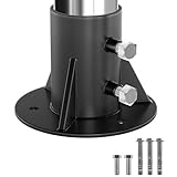 CHICAURA Chain Link Fence Post Base Flange for 2-3/8' OD Round Posts, Heavy Duty Round Floor Bracket for Fence, Mailbox, and Flag Pole, Includes Stainless Steel Hardware