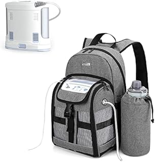 CURMIO Portable Oxygen Concentrator Backpack, POC Carrying Bag Compatible with Inogen, OxyGo and Caire Units, Bag Only, Gray (Patented Design)