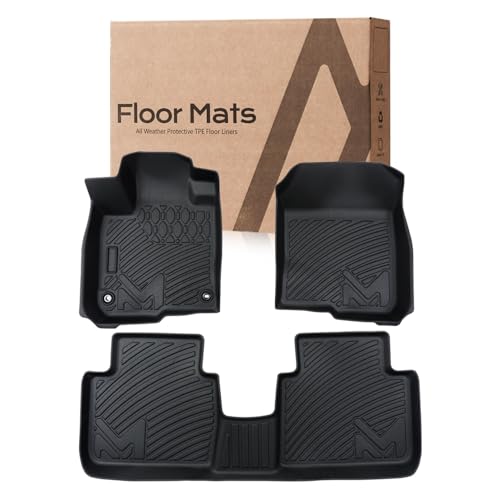 Image of TPE Automotive Floor Mats Custom for 2023-2026 Honda HR-V HRV, All Weather Cover Protection Waterproof Black Floor Liner Front & Rear Row Full Set Car Mats, 3PCS
