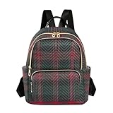 YETTASBIN Fashion Quilted Mini Backpack for Women & Girls - Buffalo Plaid Lightweight Casual Travel Daypack, M(14L)