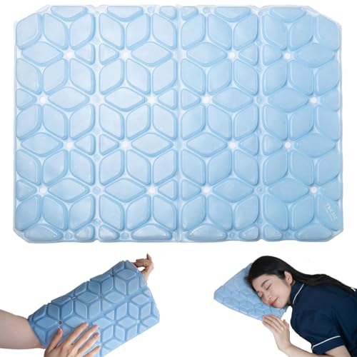 TOKAIZ アイスピロー ひんやり枕 氷枕 クール枕 冷感ジェルピロー クールマット PCM28℃ 自然凍結 熱中夜対策 快眠グッズ 冷やす クールシート 快適 ソフト 冷感パッド 保冷剤 ペット兼用 フローナピロー 暑さ対策 (ブルー)