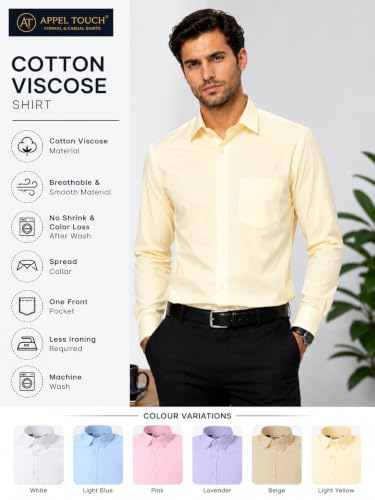 Image of Appel Touch Men's Cotton Blend Formal Shirt Full Sleeves