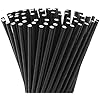 Virsus 250 rietjes van papier, 14/7, biologisch afbreekbaar, kleur zwart, rietjes voor cocktails, koude en warme dranken…