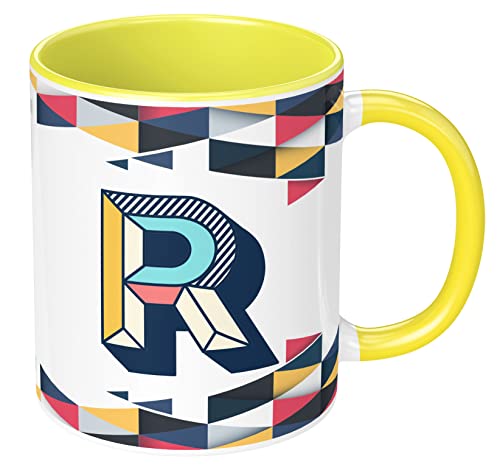 Image of 3D Colorful Alphabet Letter R Printed Coffee Mug For Girls Boys Friends Love Kids Best Gift For Birthday Anniversary Initial Letter R (Microwave Safe Ceramic Tea Coffee Mug-350ml) - ABV3TM2 218