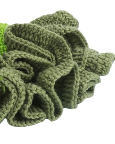 Image of Women Crochet Bucket Hat Cute Winter Ruffled Brim Floppy Cap Handmade Knit Cloche Hats