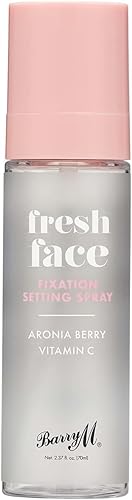 Barry M Fresh Face Fixation Makeup Setting Spray, Long-lasting, Infused With Aronia Berry and Vitamin C Clear