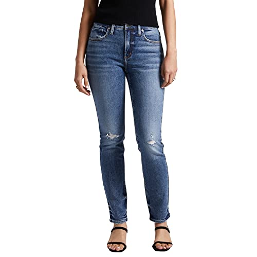 Silver Jeans Co. Women's Most Wanted Mid Rise Straight Leg Jeans-Legacy