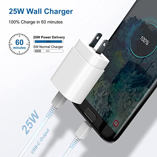 Image of Type-C Charger, 2Pack 25W PD USB-C Super Fast Charging Blocks &10ft Cables | PD Wall Charger Blocks &10+10ft USB-C Cords for Samsung Galaxy S26 /S25 /S24 /S23 /S22 /S21 /S20 Plus /Ultra, Note 20 /10 /9 /8, S10 /S9