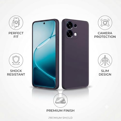 Image of FIRST MART Matte Silicone Back Cover for Oppo F33 Pro - Purple