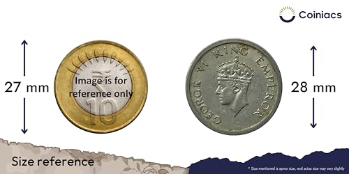 Image of One Rupee 1947 George VI King Emperor Nickel, British India Historic Old Coin for Collection | Last One Rupee Coin of British India, Multi