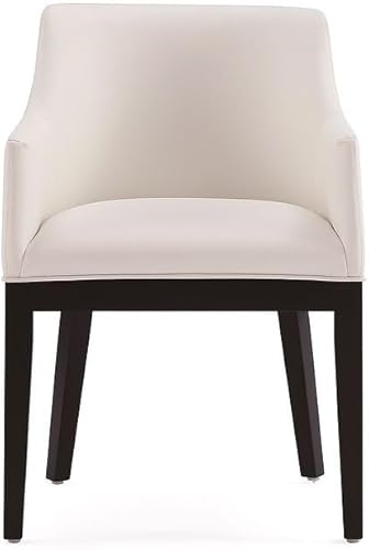 Manhattan Comfort Gansevoort - Sillón de comedor de piel sintética de 19.5 pulgadas, color crema