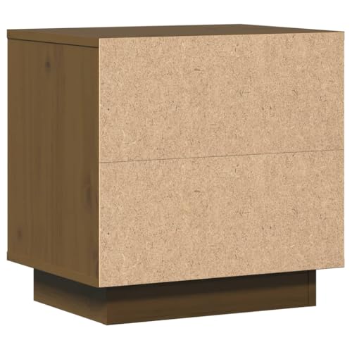 Table de chevet en bois massif marron lot de 2 de nuit 40cm